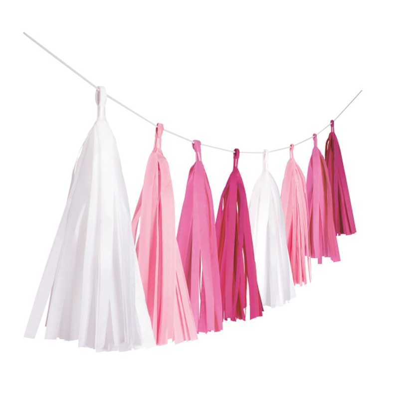 Pink Pink Tassel Garland 3m