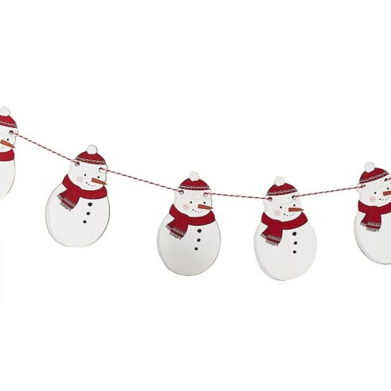 Santas Cottage Snowman Garland 2m