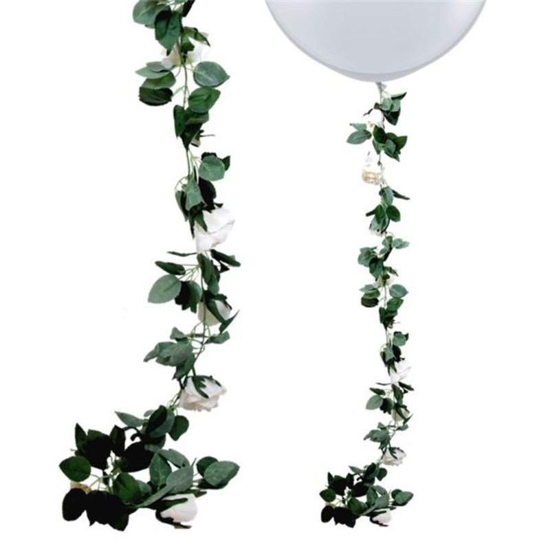 White rose flower garland 1.75m