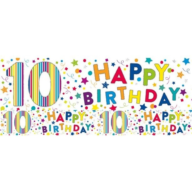 10th birthday happy foil banner 2.6m
