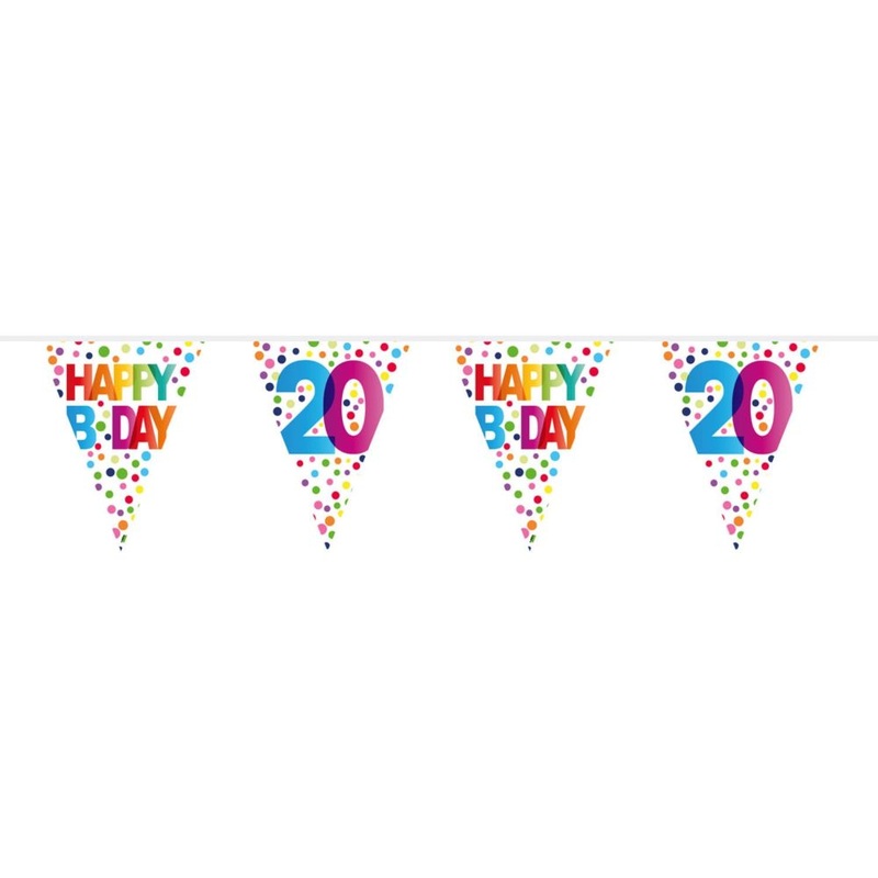 20th birthday colorful dots bunting 10m
