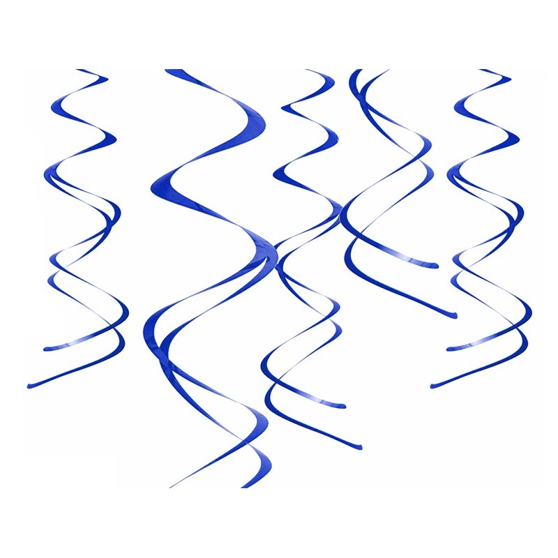 5 metallic blue swirls 60cm