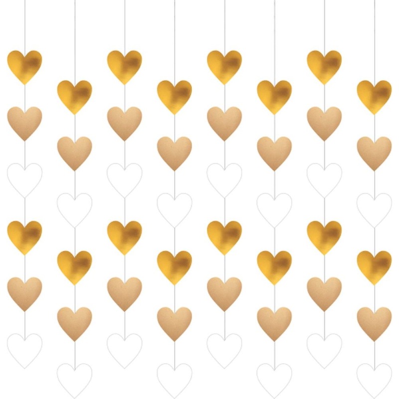 8 ceiling hangers golden heart 1.3m