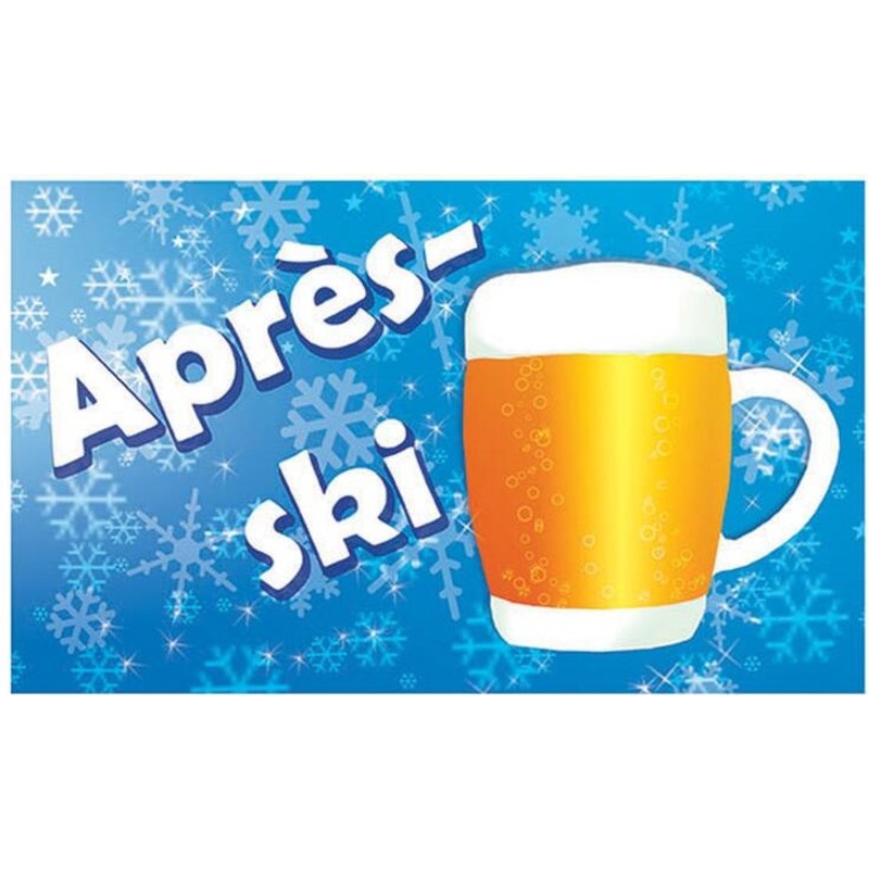 Apres ski beer mug flag 150 x 90cm