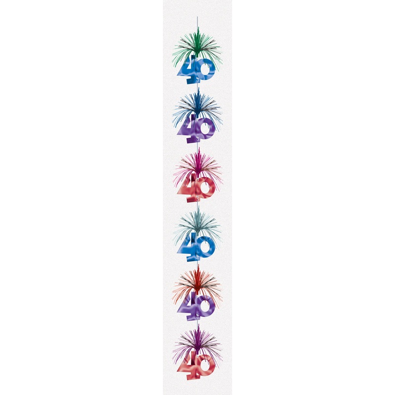 Cascade hanging decoration colorful for 40th birthday 210cm