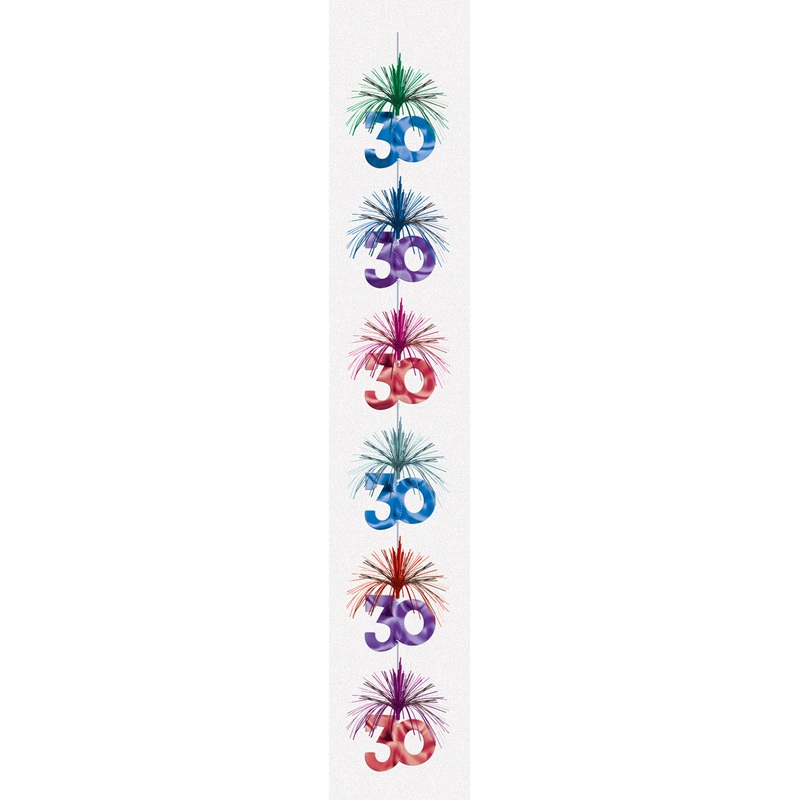 Cascade hanging decoration colorful for the 30th birthday 210cm