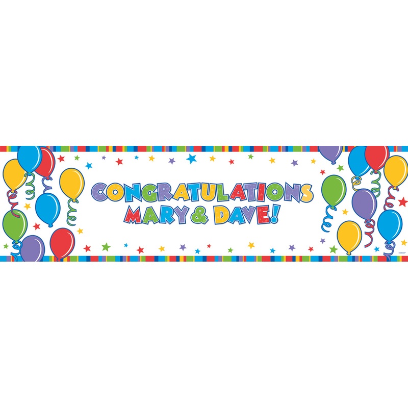Customizable balloon banner 165 x 50,8cm