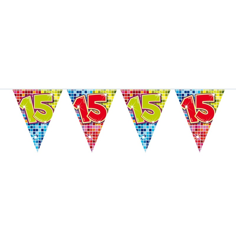 Groovy 15th Birthday pennant chain 6m