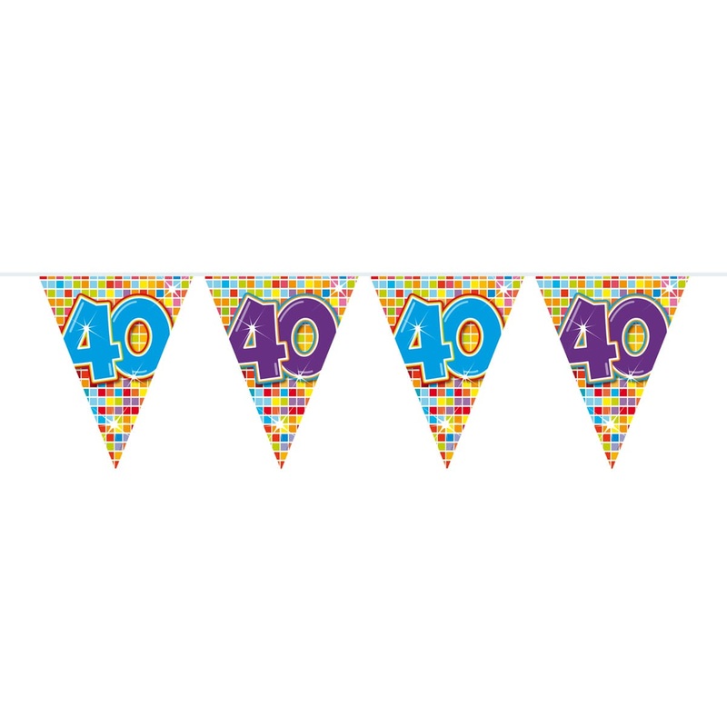 Groovy 40th Birthday pennant chain 3m