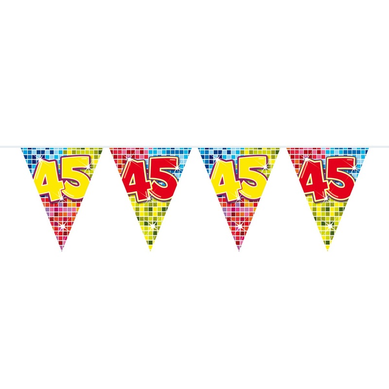Groovy 45th Birthday pennant chain 3m