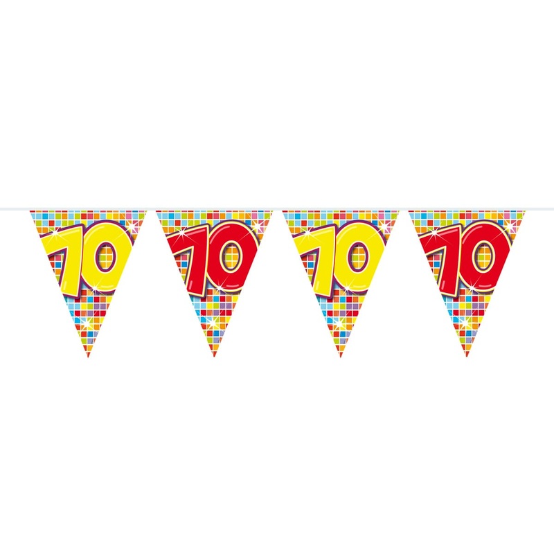 Groovy 70th Birthday pennant chain 3m