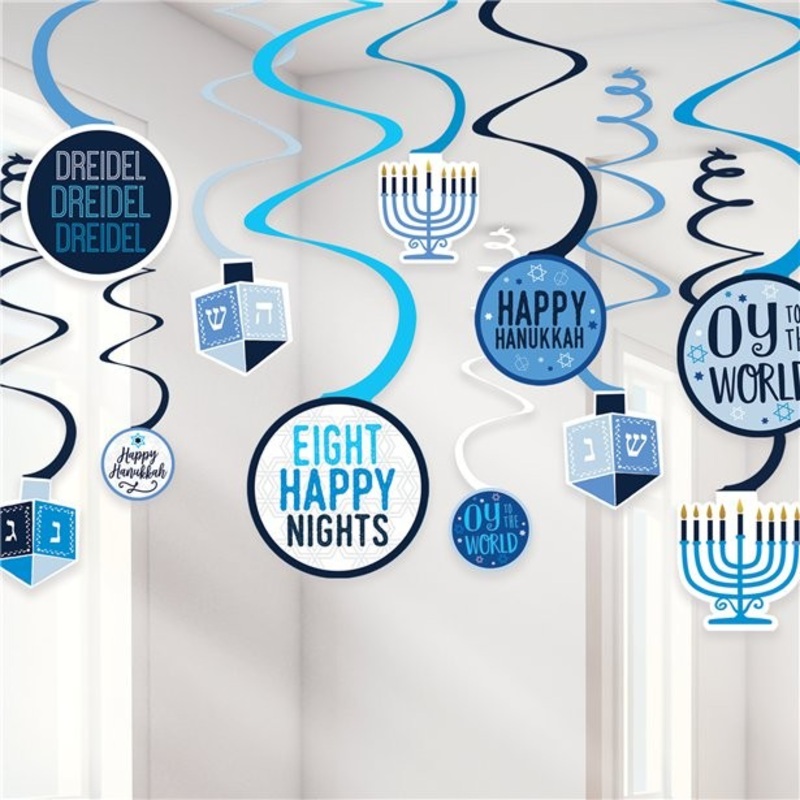 Happy Hanukkah spiral hanger