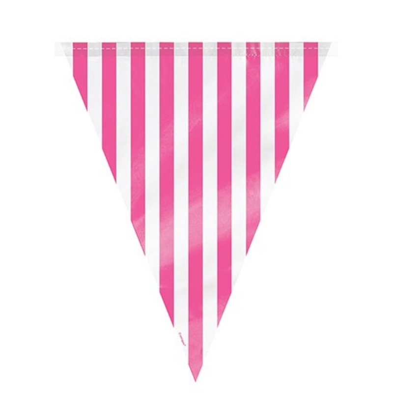 Happy Stripes Party Pennant Chain Pink Striped 365cm