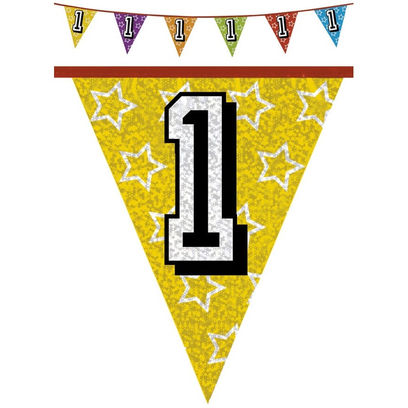 Holographic pennant chain 1 colored 8m