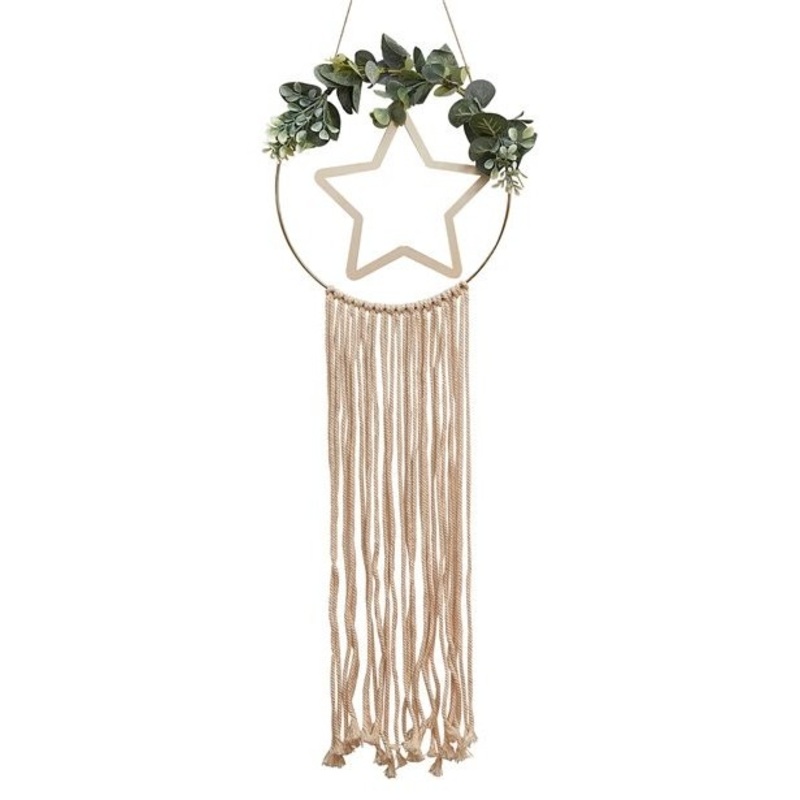 Natural Christmas Macrame Star Hanger