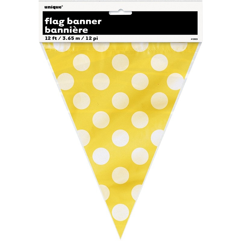 Pennant chain Tiana yellow dotted 365cm