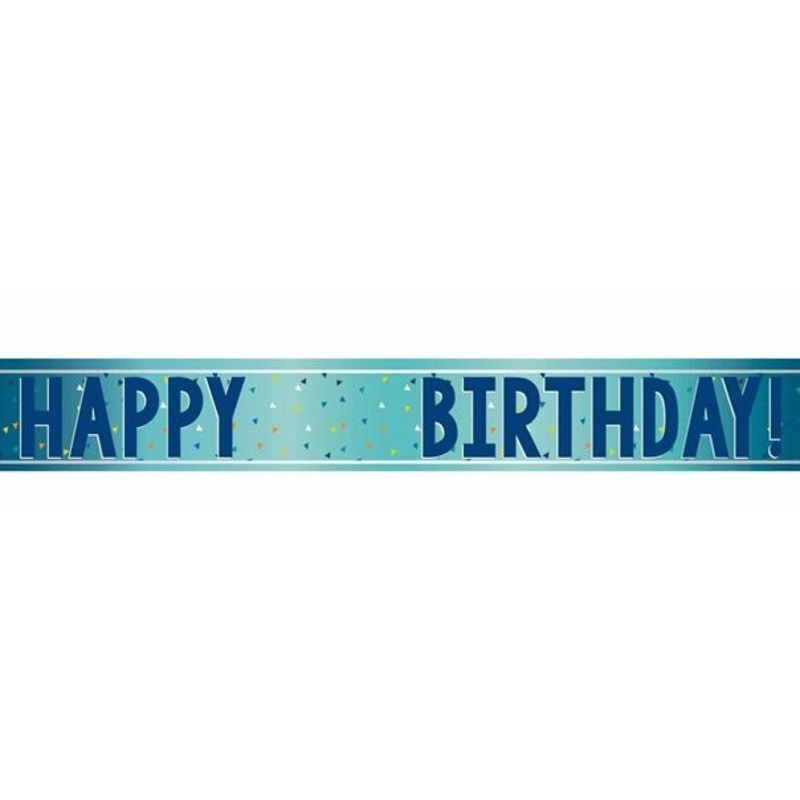 Personalized blue birthday banner 174cm