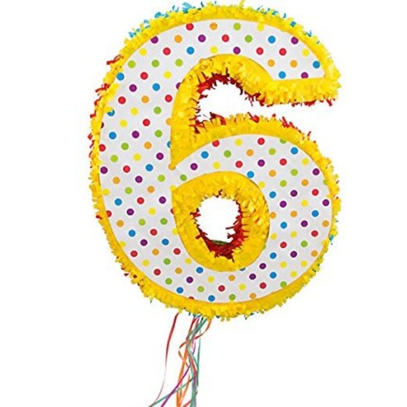 Pinata colorful number 6