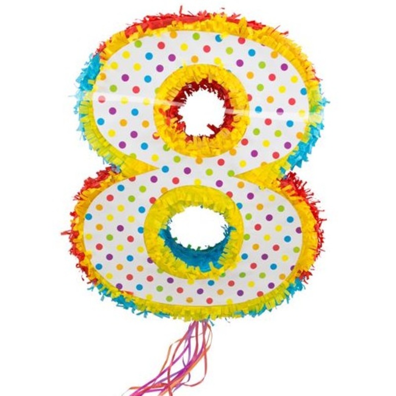 Pinata colorful number 8