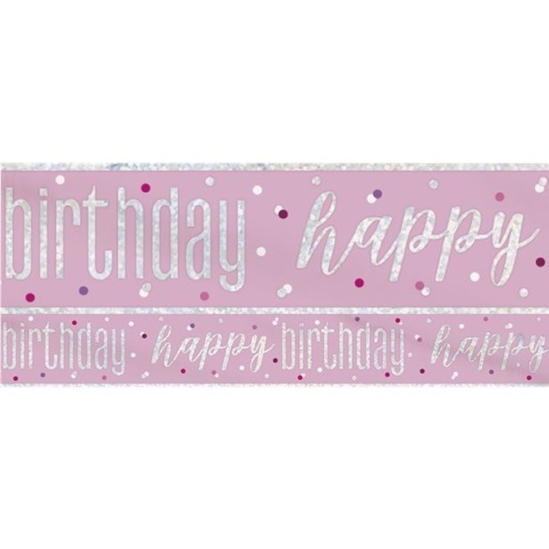 Pink Dots Birthday Banner 2.75m