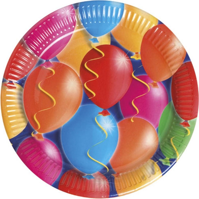 10 crazy balloon party paper plates 20cm