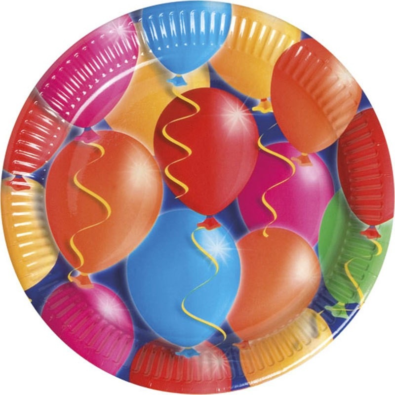 10 crazy balloon party paper plates 23cm