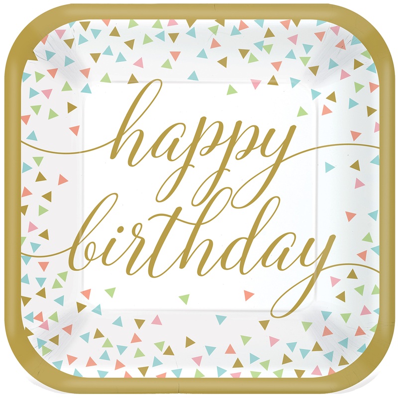 18 Flawless Birthday paper plates 23cm