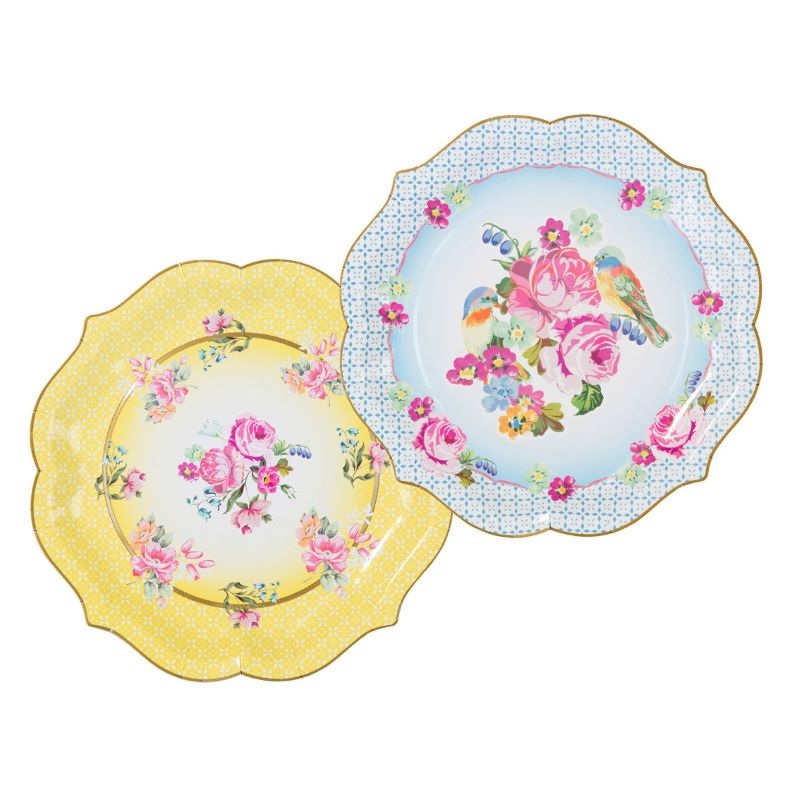4 vintage serving plates peonies 30cm