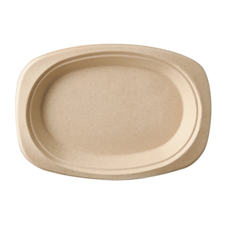 50 oval sugar cane plates natural 23 x 16cm