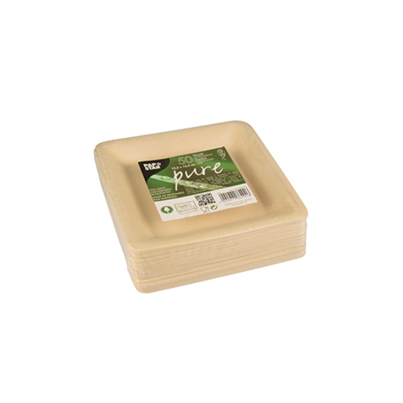 50 Sugar Cane Plates Carmen Square