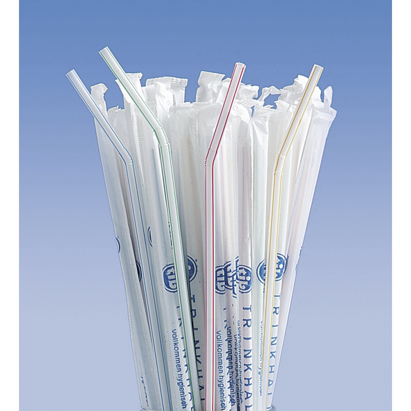 500 Flexi straws individually packed colorful 21cm
