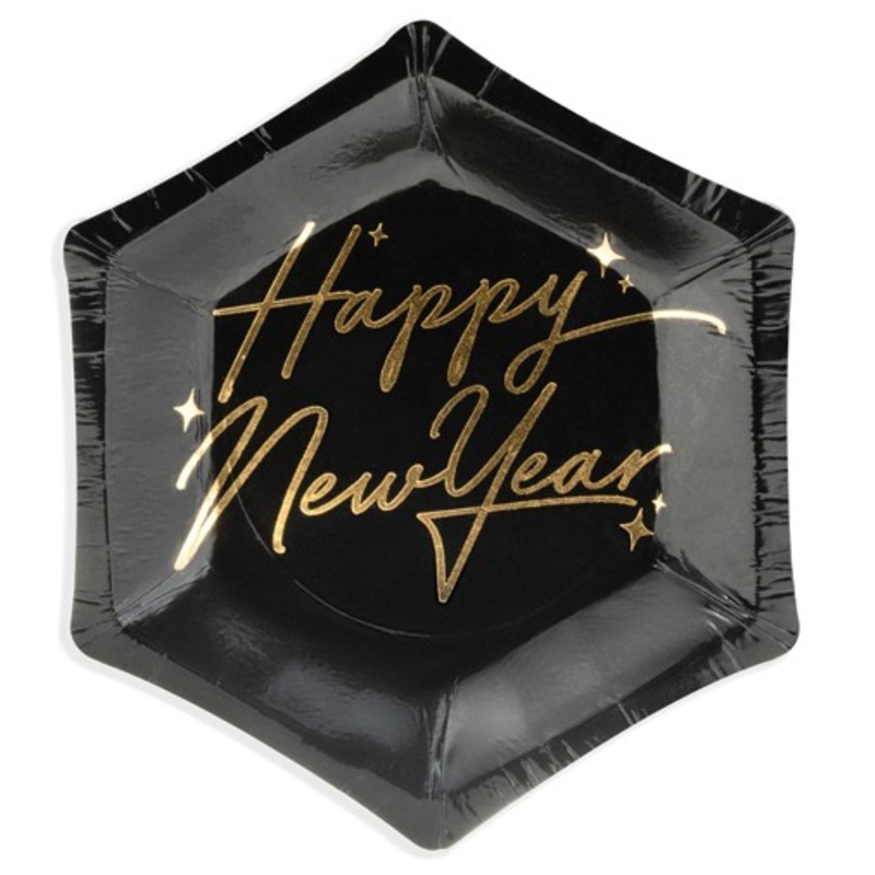 6 Royal New Year paper plates 12.5cm