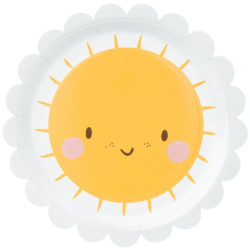 6 small sunshine paper plates 18cm