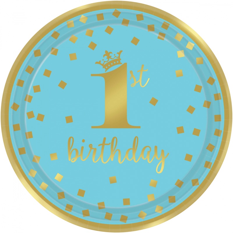 8 Bluestar 1st Birthday plates 23cm