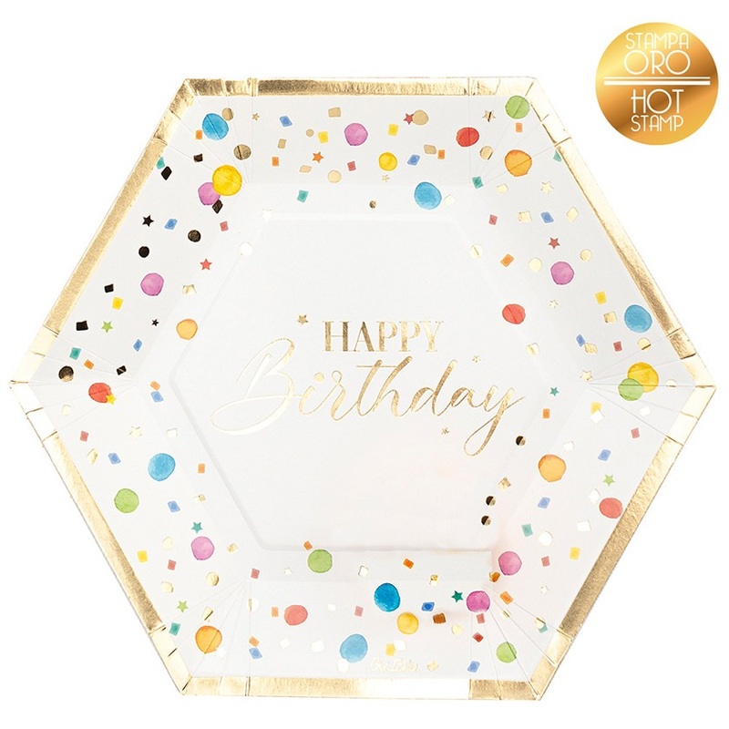 8 colorful spectacle Eco paper plates