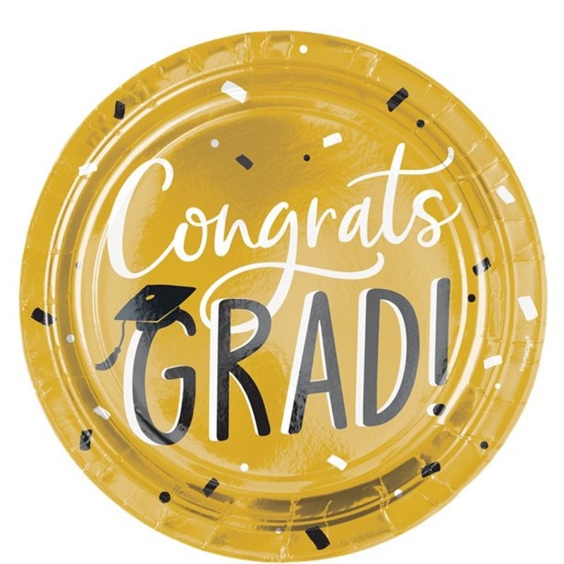 8 Congrats Grad paper plates 23cm