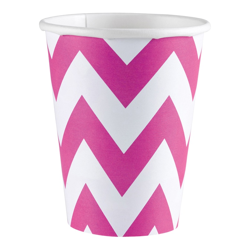 8 cute pink paper cups 266ml