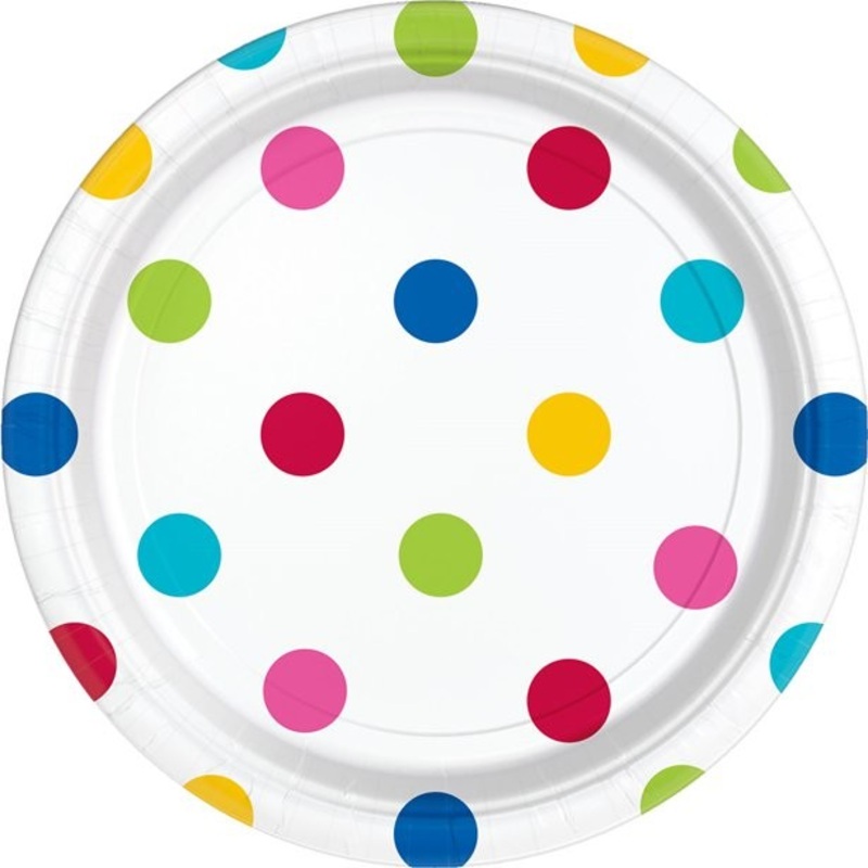 8 dots Carnival paper plate 23cm