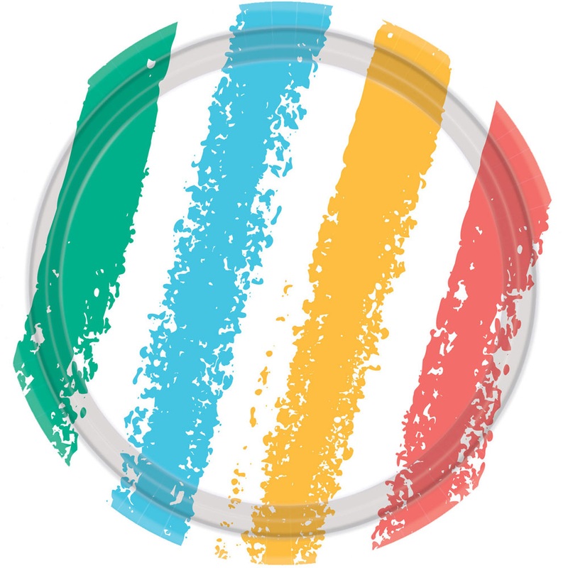 8 FSC Happy Time Party plates 23cm