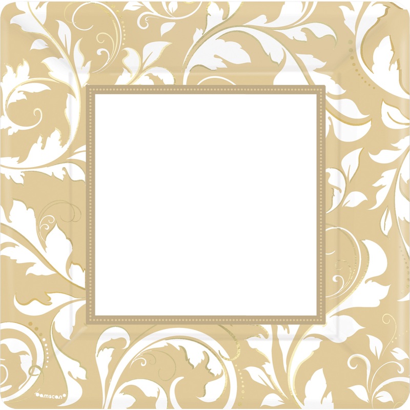 8 Golden Anniversary paper plates 25cm
