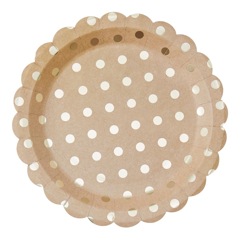 8 Golden Nature paper plates 23cm