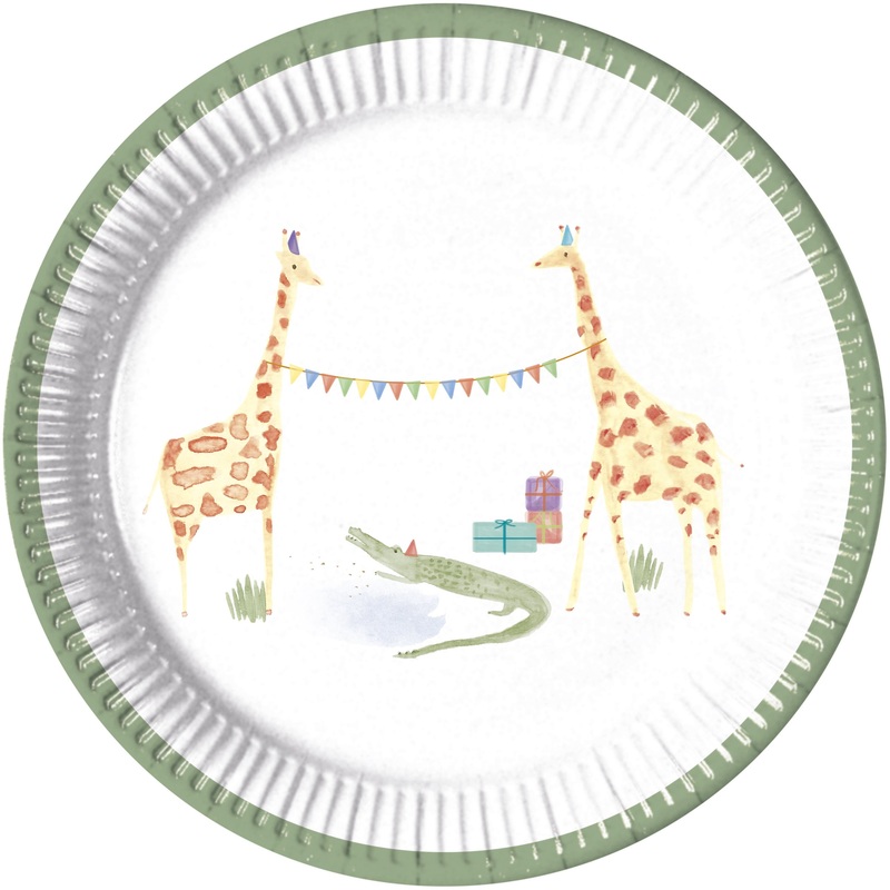 8 Happy Safari paper plates 20cm