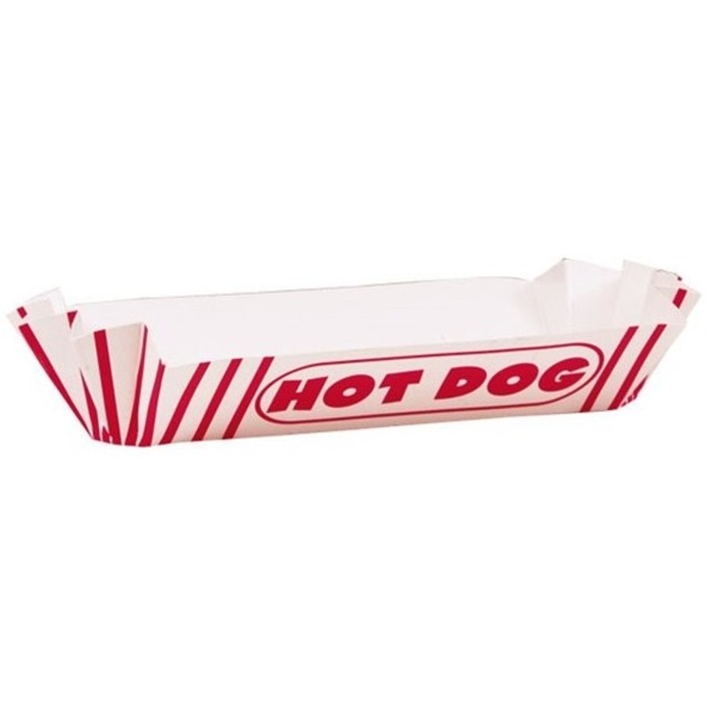 8 hot dog bowls red-white 21cm