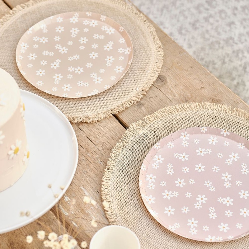 8 Little Flower paper plates 23cm