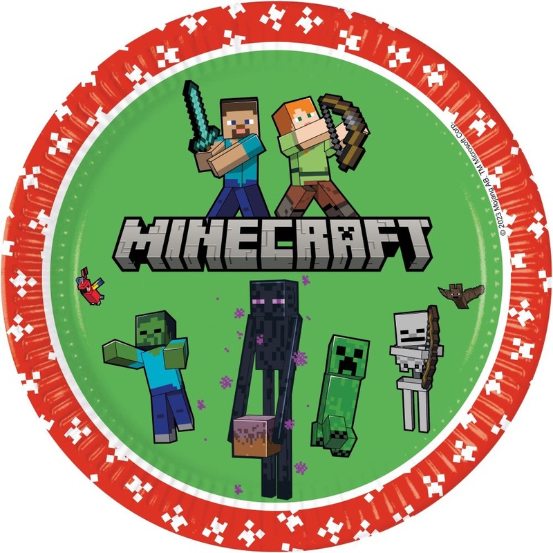 8 Minecraft Universe paper plates 23cm