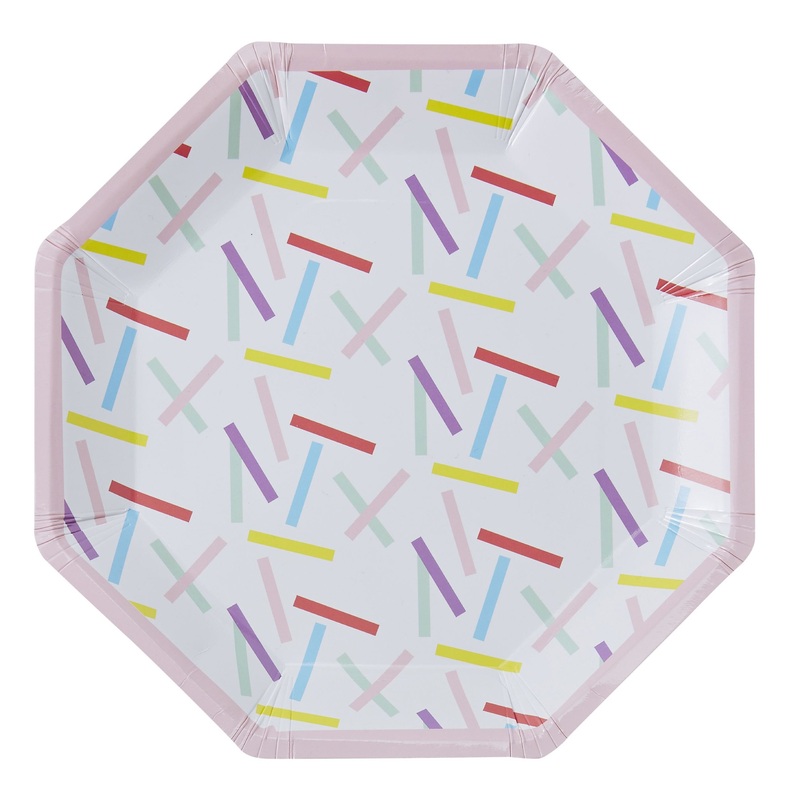 8 Mix & Match confetti paper plates 25cm