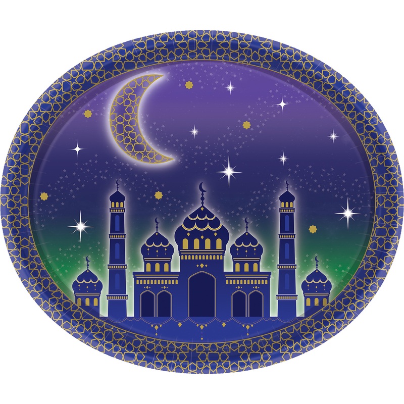 8 paper plates Eid Mubarak 30cm