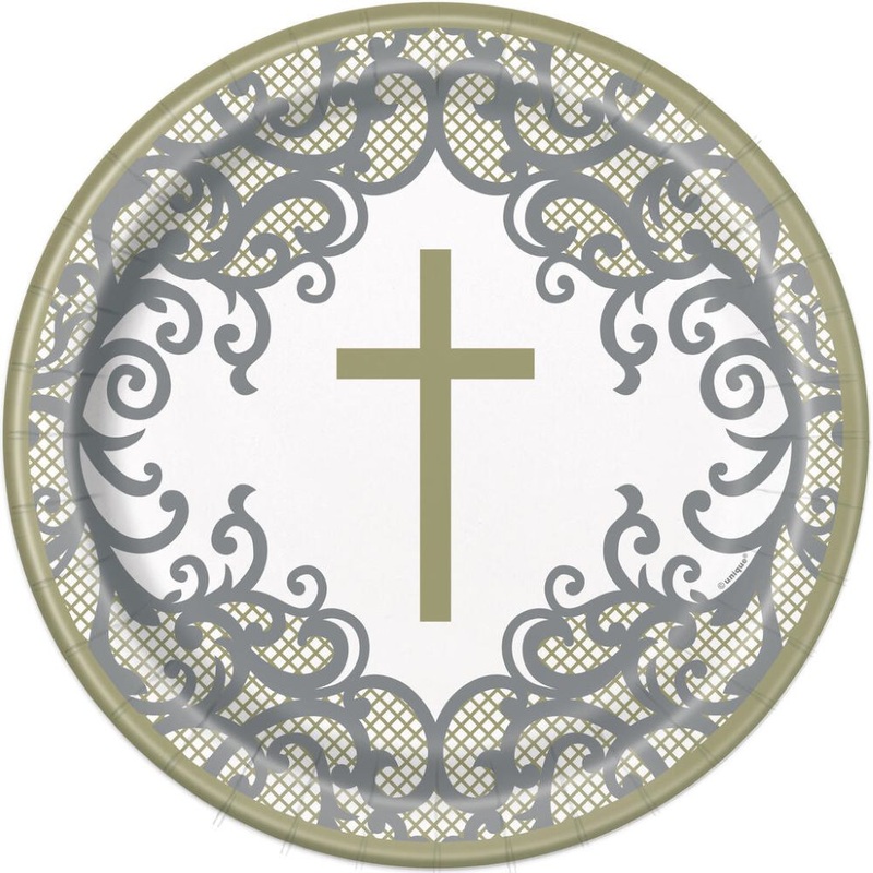 8 paper plates Festive Church 23cm