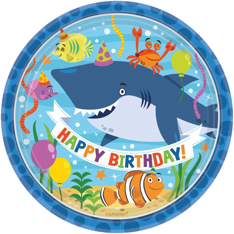 8 paper plates Partytime Birthday Ocean 17.7cm