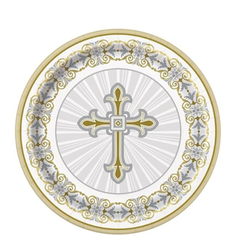 8 paper plates radiant cross 18cm
